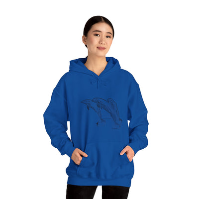 Unisex Happy Dolphins Hooded Sweatshirt