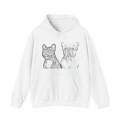 Unisex French Bulldogs Blend Hooded Sweatshirt