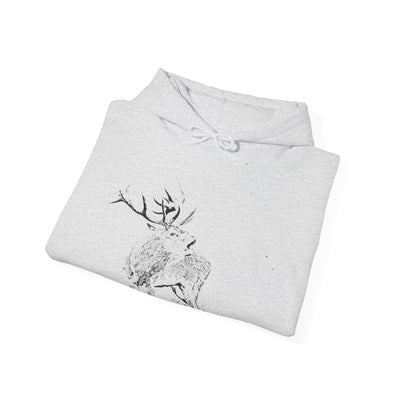 Unisex Sketch Groaning Deer Hooded Sweatshirt