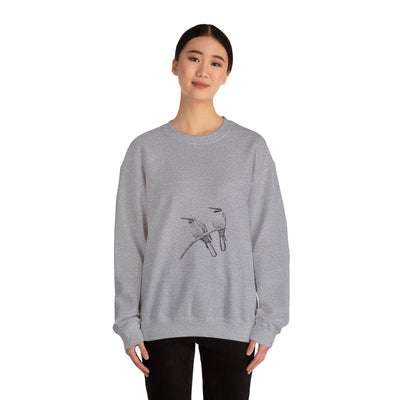 Unisex Love Birds on a Branch Crewneck Sweatshirt