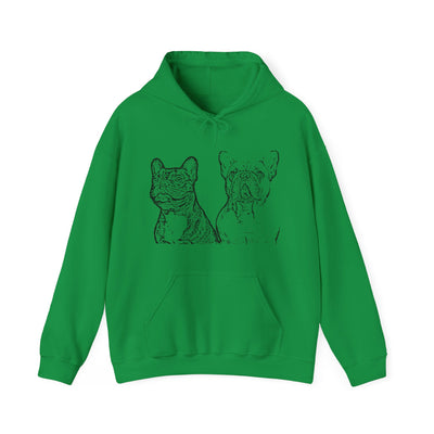 Unisex French Bulldogs Blend Hooded Sweatshirt