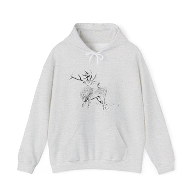 Unisex Sketch Groaning Deer Hooded Sweatshirt