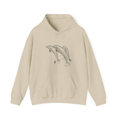 Unisex Happy Dolphins Hooded Sweatshirt