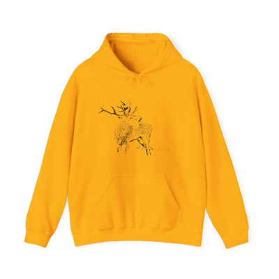 Unisex Sketch Groaning Deer Hooded Sweatshirt