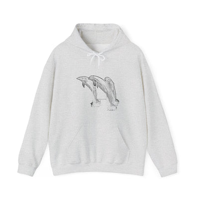 Unisex Happy Dolphins Hooded Sweatshirt