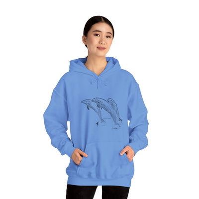 Unisex Happy Dolphins Hooded Sweatshirt