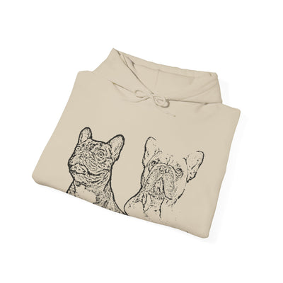 Unisex French Bulldogs Blend Hooded Sweatshirt