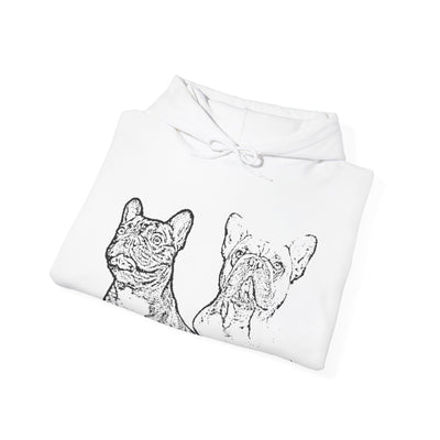 Unisex French Bulldogs Blend Hooded Sweatshirt