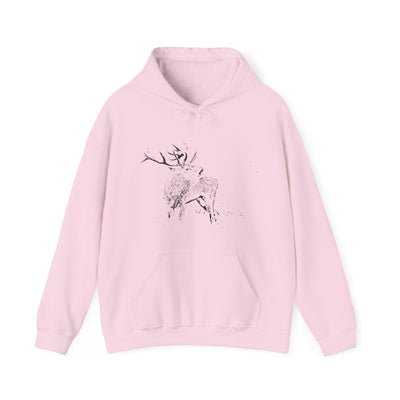 Unisex Sketch Groaning Deer Hooded Sweatshirt