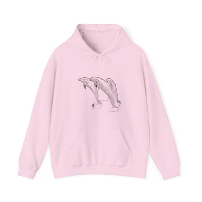 Unisex Happy Dolphins Hooded Sweatshirt