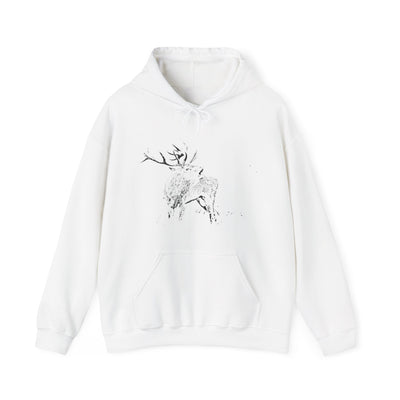 Unisex Sketch Groaning Deer Hooded Sweatshirt