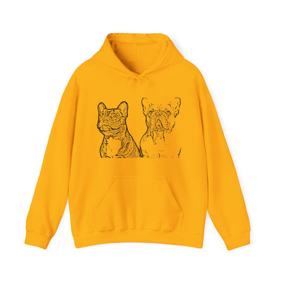 Unisex French Bulldogs Blend Hooded Sweatshirt