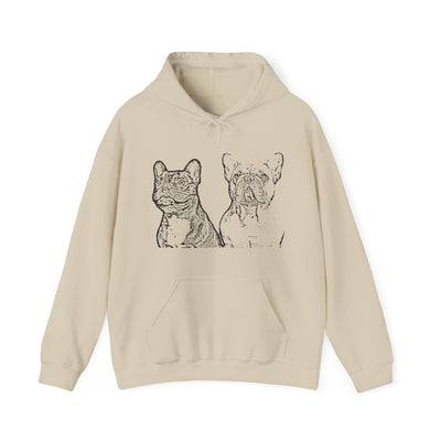 Unisex French Bulldogs Blend Hooded Sweatshirt