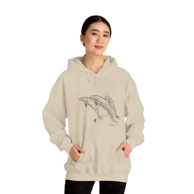 Unisex Happy Dolphins Hooded Sweatshirt