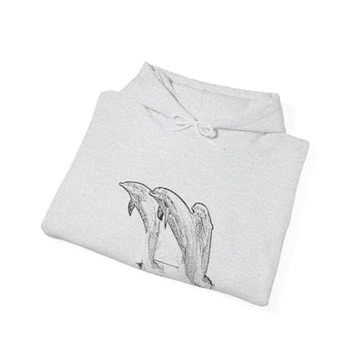 Unisex Happy Dolphins Hooded Sweatshirt