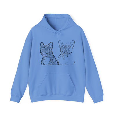 Unisex French Bulldogs Blend Hooded Sweatshirt